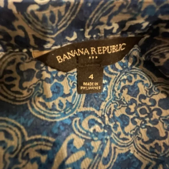 Banana Republic Medallion Print Tie Top Dress 4 FREE SHIP - Picture 2 of 5